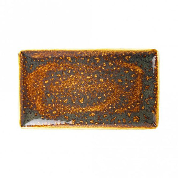 Steelite Vesuvius Amber Rectangle Three Plates 33cm x 19cm / 13 x 7Â½ " - Box of 6