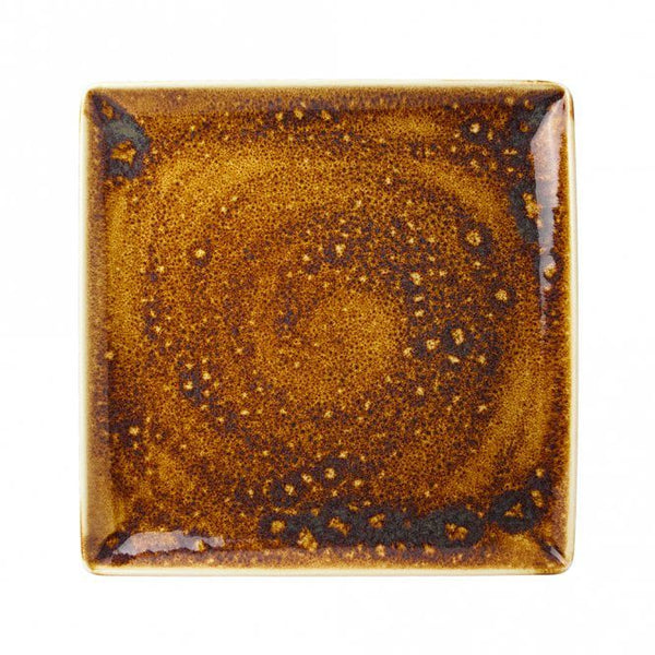 Steelite Vesuvius Amber Square One Plates 27cm x 27cm / 10â… x 10â… " - Box of 6