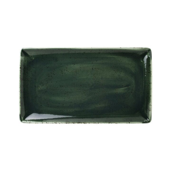 Steelite Vesuvius Burnt Emerald Rechteckige drei Teller 33 cm x 19 cm / 13 x 7½ Zoll – 6er-Box