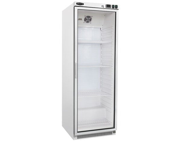 Sterling Pro Cobus Glass Single Door White Upright Refrigerator - 360L