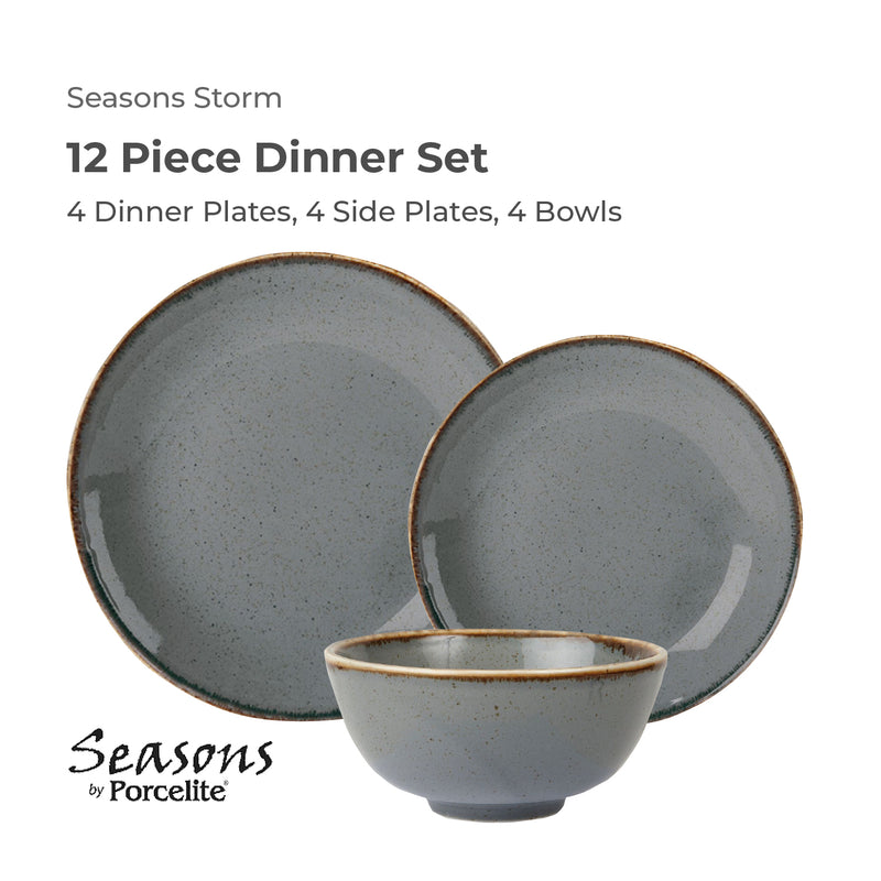 Seasons Storm 12 Piece Dinner Set Grey - Main Image