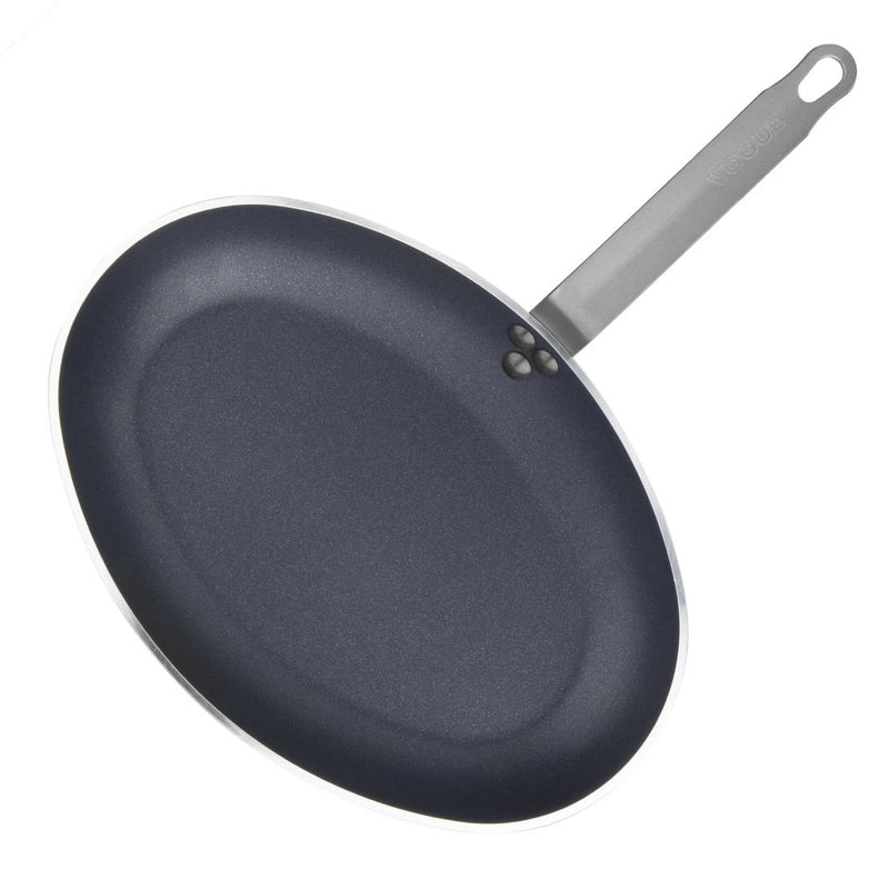 Vogue Non Stick Teflon Platinum Plus Aluminium Oval Frying Pan 360mm