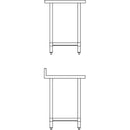 Vogue Stainless Steel Prep Table with Upstand 600mm