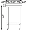 Vogue Stainless Steel Prep Table with Upstand 1800mm