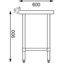 Vogue Stainless Steel Prep Table with Upstand 1800mm