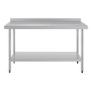 Vogue Stainless Steel Prep Table with Upstand 1500mm