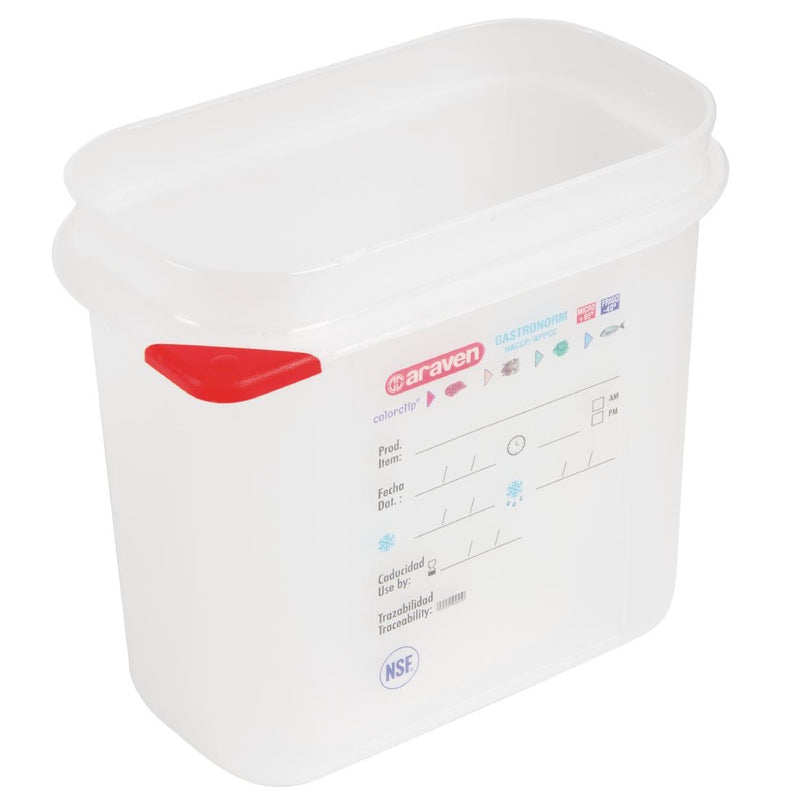 Araven Polypropylen 1/9 Gastronorm-Vorratsbehälter für Lebensmittel, 1,5 l, 4 Stück