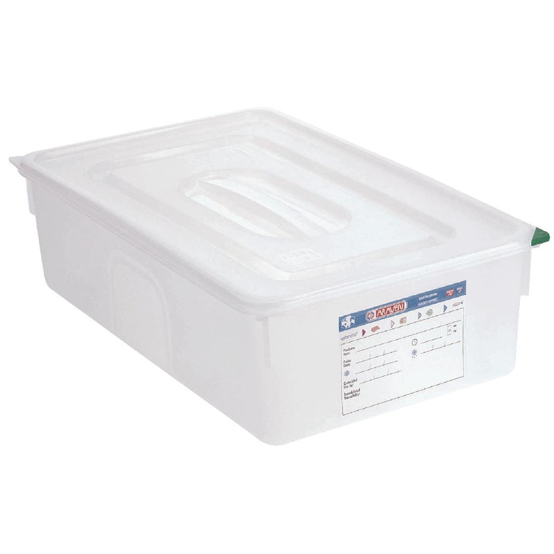 Araven Polypropylene 1/1 Gastronorm Food Storage Box 21Ltr (Pack of 4)
