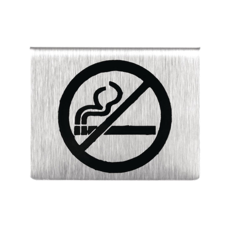 Olympia Brushed Steel No Smoking Table Sign