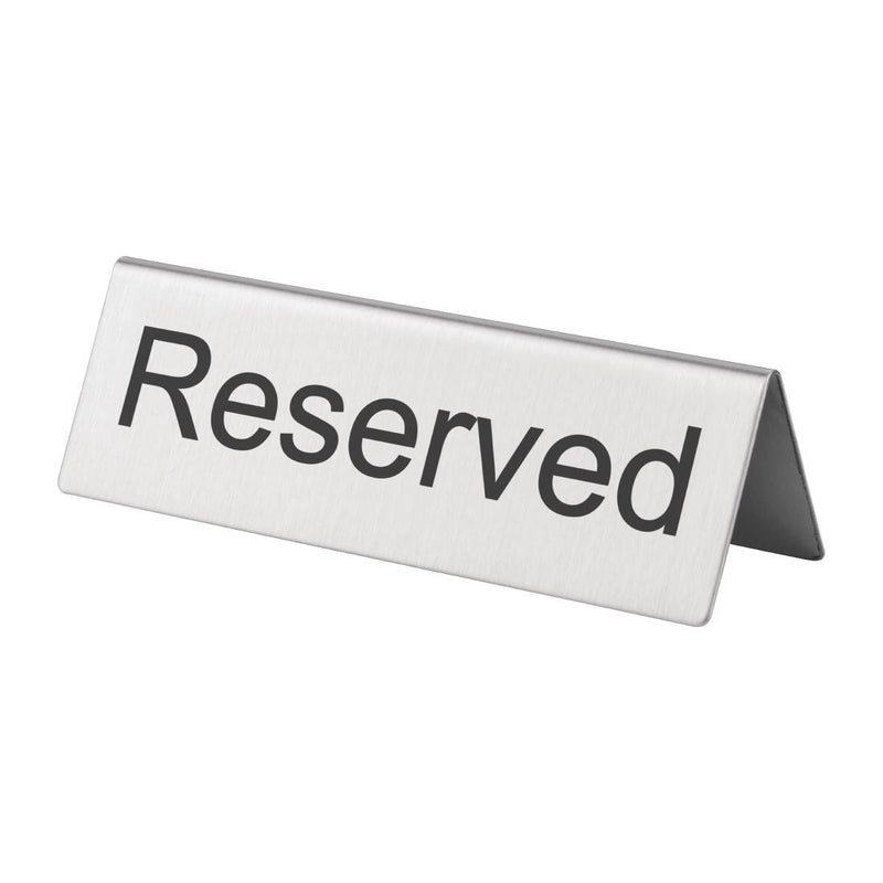 Olympia Brushed Steel Reserved Table Sign (Pack of 10)