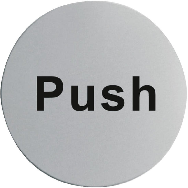 Türschild aus Edelstahl – Push