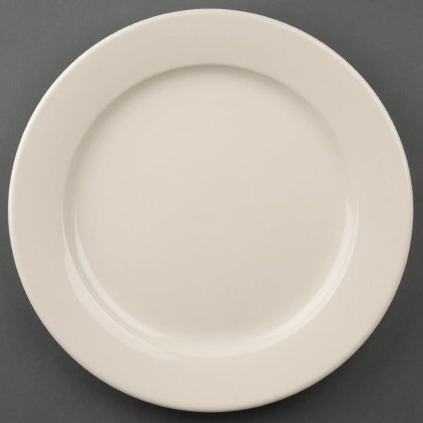 Olympia Ivory Wide Rimmed Plates 250mm (Pack of 12)