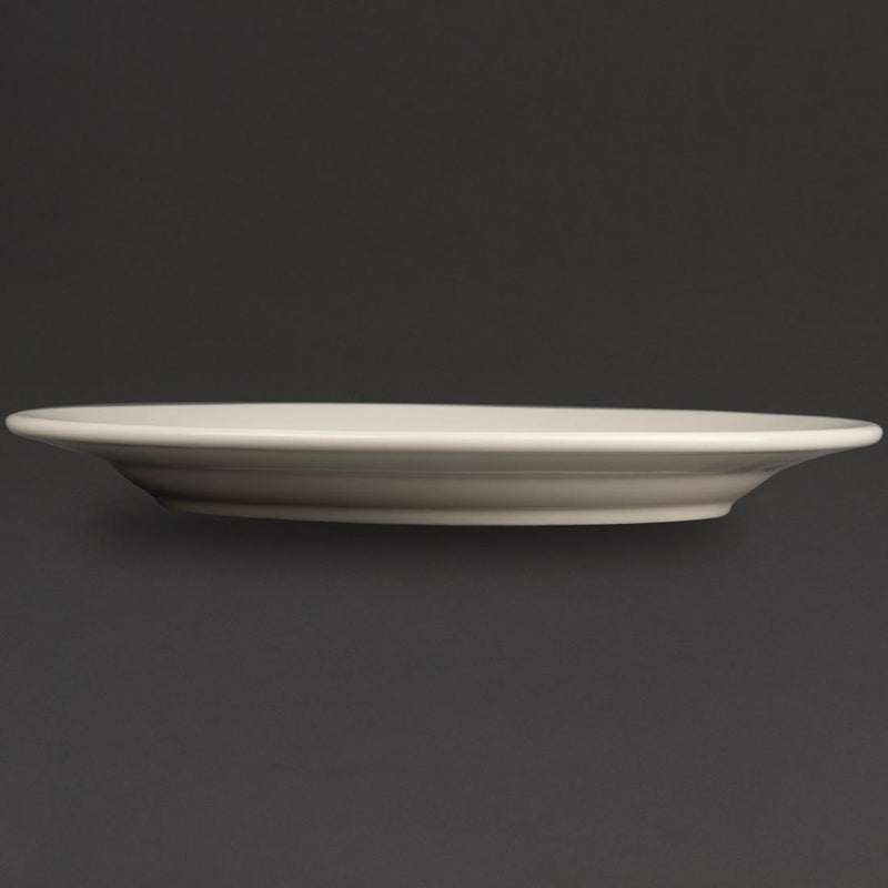 Olympia Ivory Wide Rimmed Plates 250mm (Pack of 12)