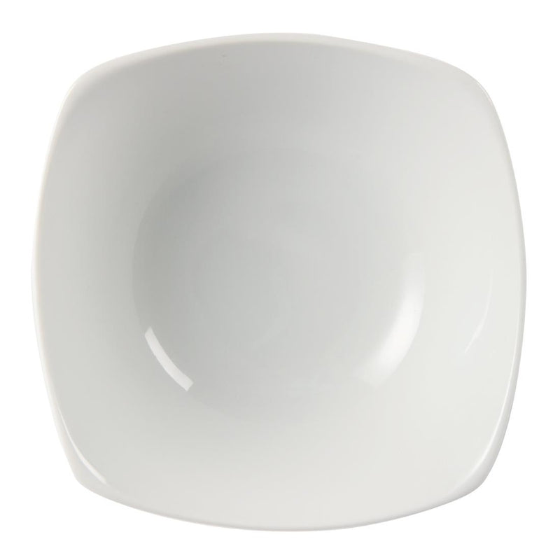 Olympia Whiteware Rounded Square Bowls 140mm (Pack of 12)