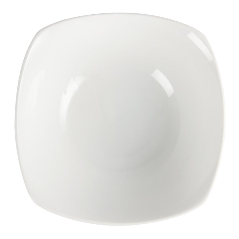 Olympia Whiteware Rounded Square Bowls 180mm (Pack of 12)