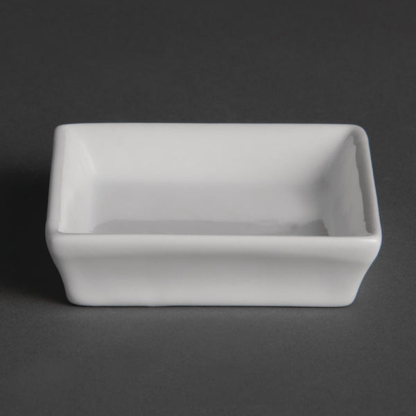 Olympia Flat Square Miniature Dishes 80mm (Pack of 12)