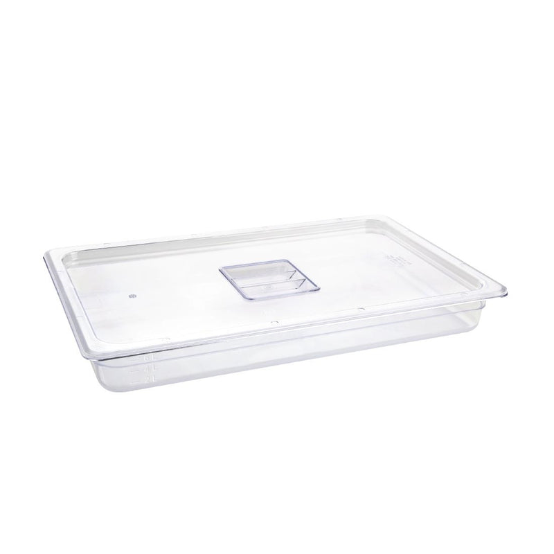 Vogue Polycarbonate 1/1 Gastronorm Container 65mm Clear