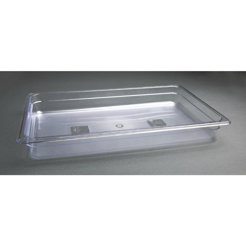 Vogue Polycarbonate 1/1 Gastronorm Container 65mm Clear