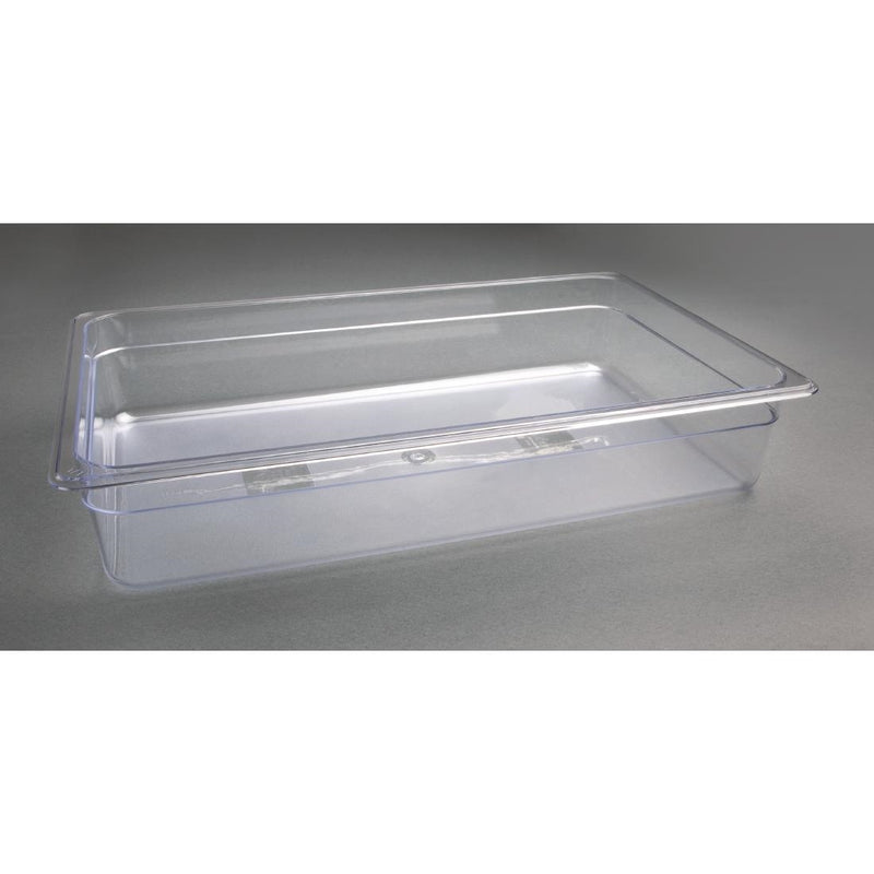 Vogue Polycarbonate 1/1 Gastronorm Container 100mm Clear