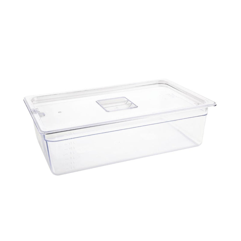 Vogue Polycarbonate 1/1 Gastronorm Container 150mm Clear