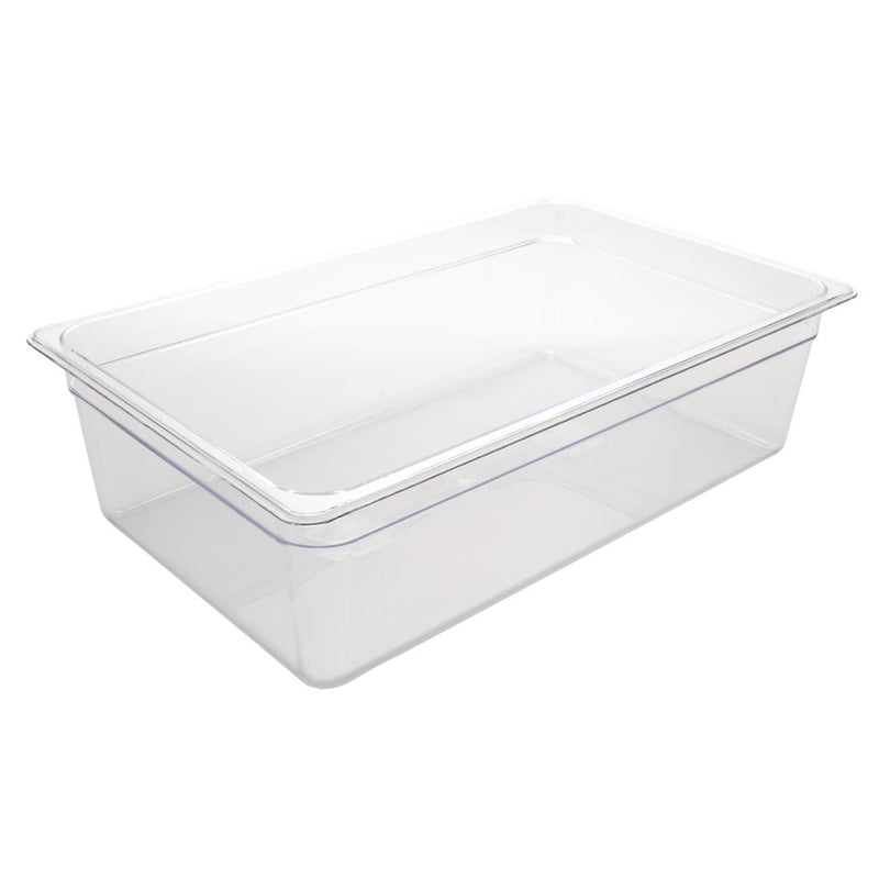 Vogue Polycarbonate 1/1 Gastronorm Container 150mm Clear