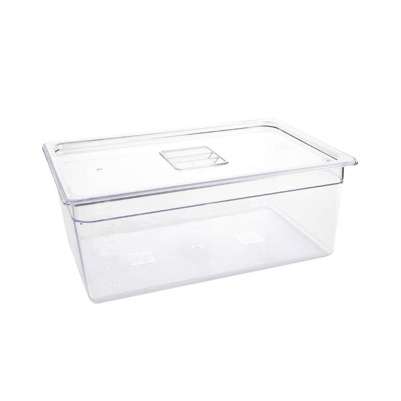 Vogue Polycarbonate 1/1 Gastronorm Container 200mm Clear