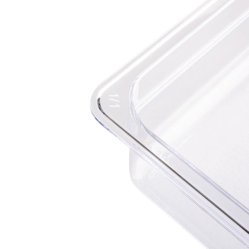 Vogue Polycarbonate 1/1 Gastronorm Container 200mm Clear