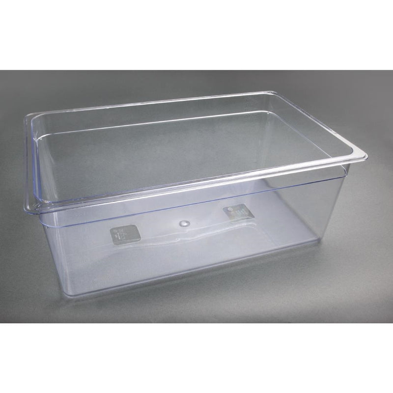 Vogue Polycarbonate 1/1 Gastronorm Container 200mm Clear