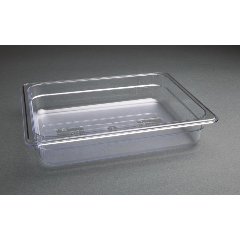 Vogue Polycarbonate 1/2 Gastronorm Container 65mm Clear