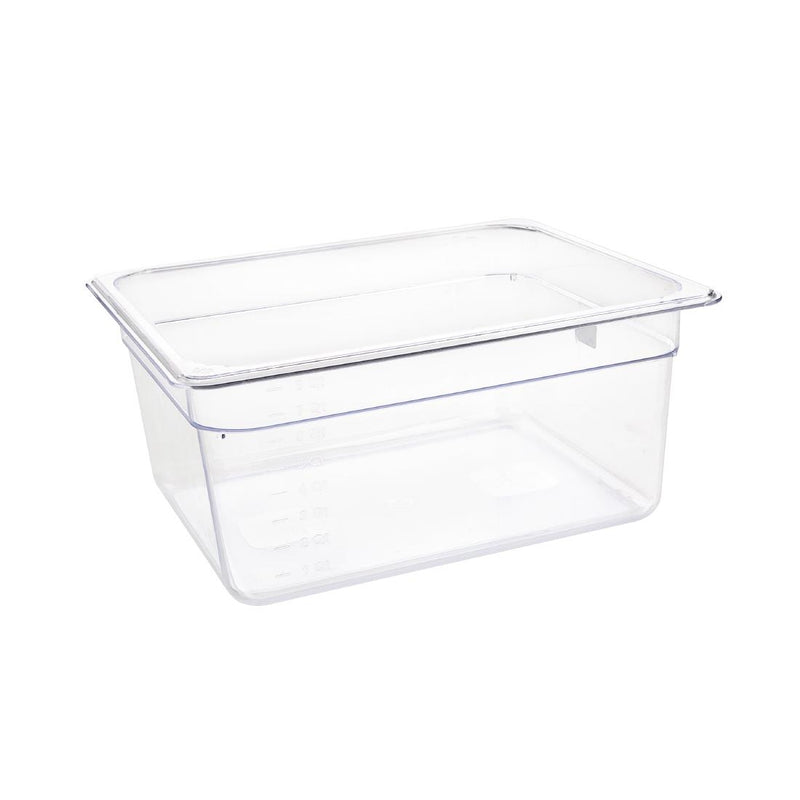 Vogue Polycarbonate 1/2 Gastronorm Container 150mm Clear