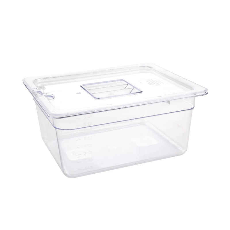 Vogue Polycarbonate 1/2 Gastronorm Container 150mm Clear