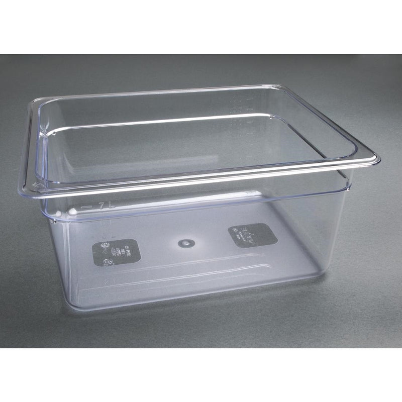 Vogue Polycarbonate 1/2 Gastronorm Container 150mm Clear