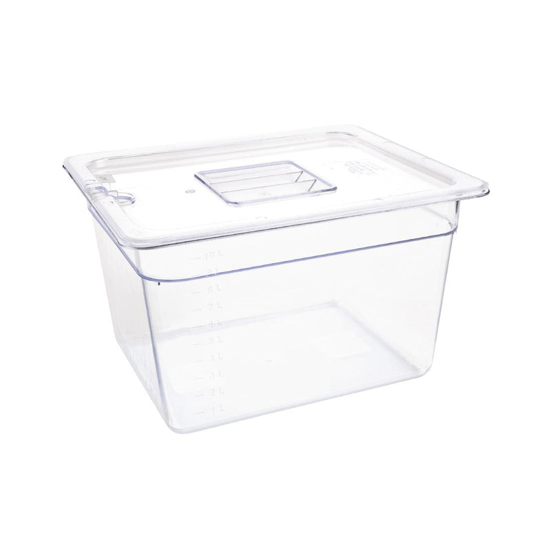 Vogue Polycarbonate 1/2 Gastronorm Container 200mm Clear