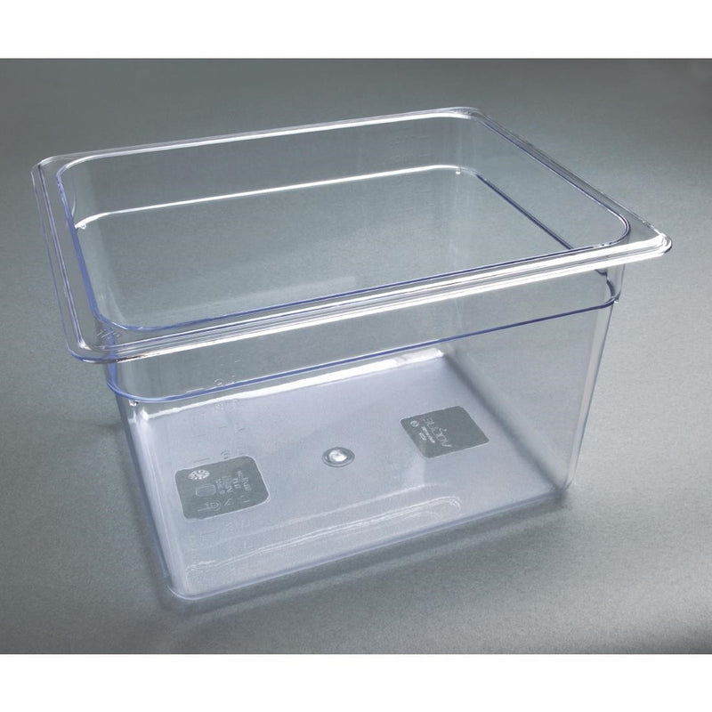 Vogue Polycarbonate 1/2 Gastronorm Container 200mm Clear