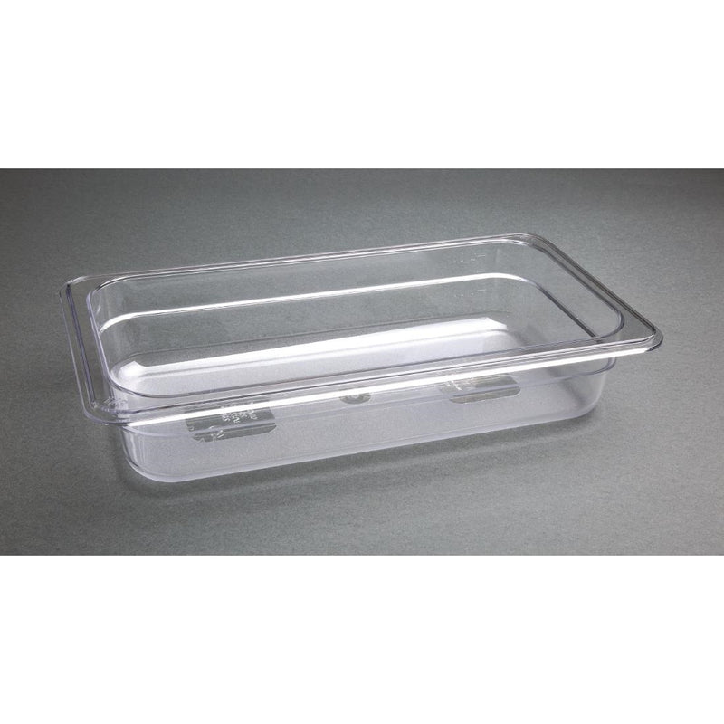 Vogue Polycarbonate 1/3 Gastronorm Container 65mm Clear