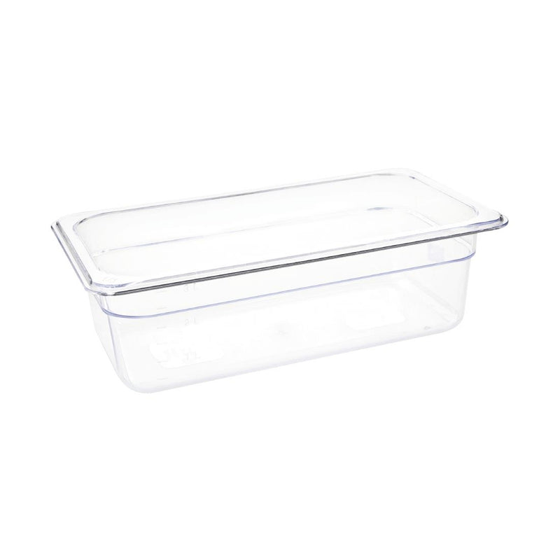 Vogue Polycarbonate 1/3 Gastronorm Container 100mm Clear