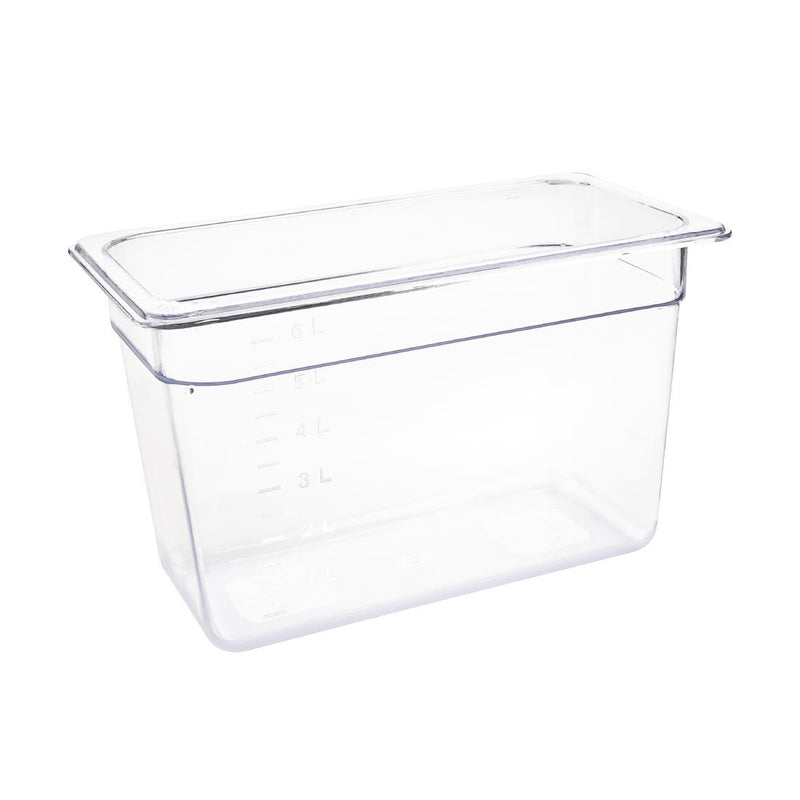 Vogue Polycarbonate 1/3 Gastronorm Container 200mm Clear