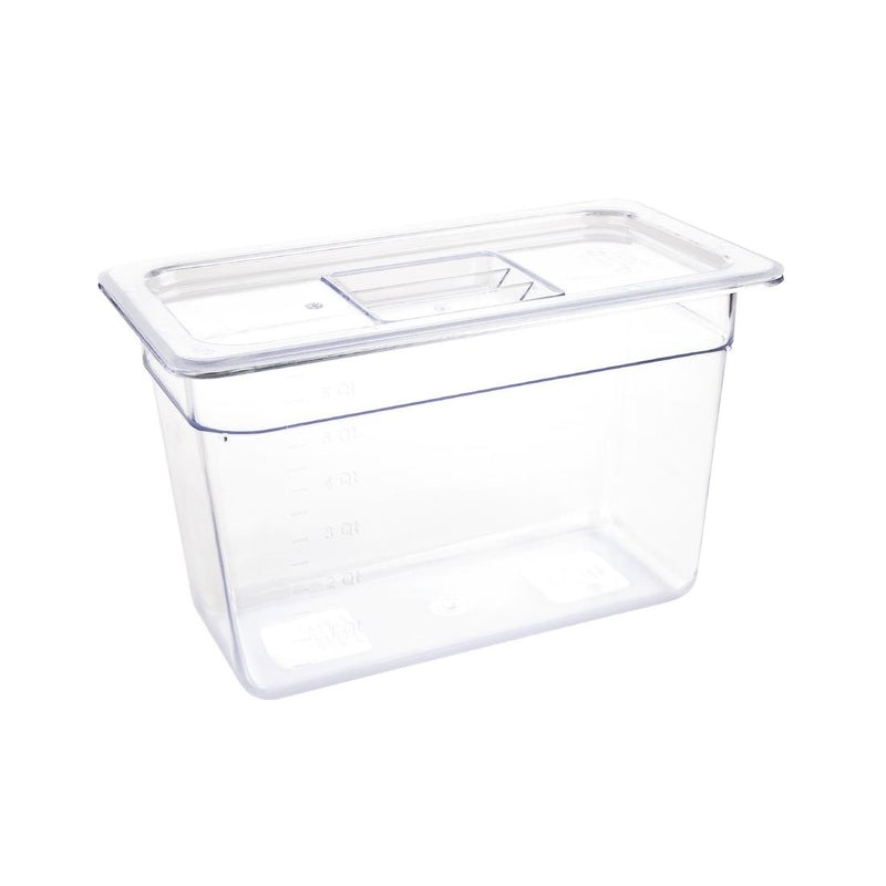 Vogue Polycarbonate 1/3 Gastronorm Container 200mm Clear