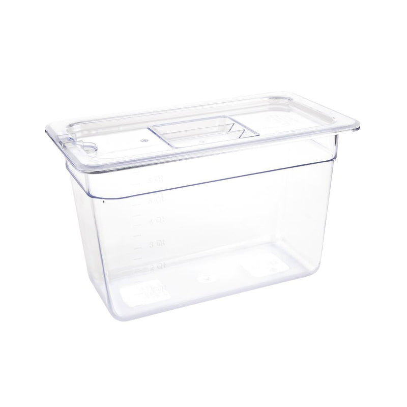 Vogue Polycarbonate 1/3 Gastronorm Container 200mm Clear