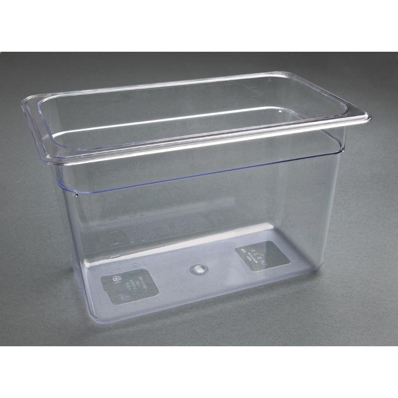 Vogue Polycarbonate 1/3 Gastronorm Container 200mm Clear