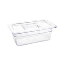 Récipient gastronorme 1/4 en polycarbonate Vogue 100 mm transparent