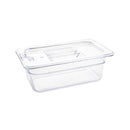 Récipient gastronorme 1/4 en polycarbonate Vogue 100 mm transparent