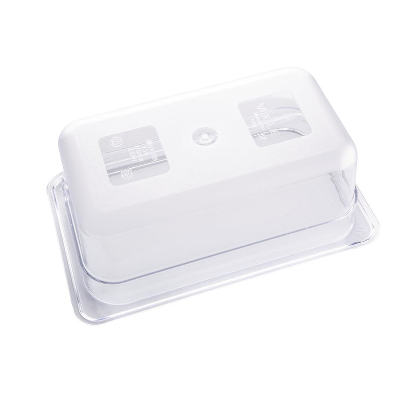 Vogue Polycarbonate 1/4 Gastronorm Container 100mm Clear