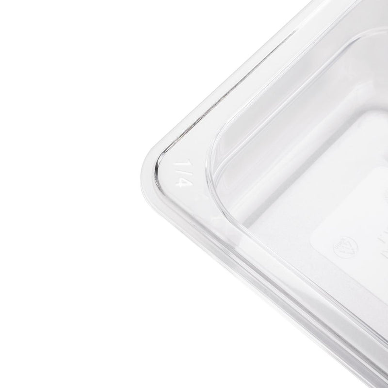 Vogue Polycarbonate 1/4 Gastronorm Container 150mm Clear