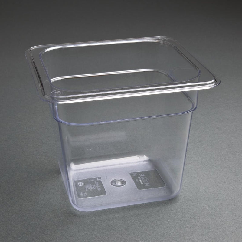 Vogue Polycarbonate 1/6 Gastronorm Container 150mm Clear