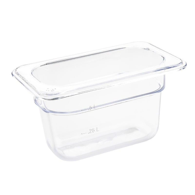 Vogue Polycarbonat 1/9 Gastronormbehälter 100 mm klar