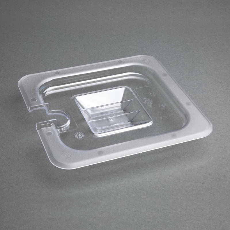 Vogue Polycarbonate 1/6 Gastronorm Lid Notched