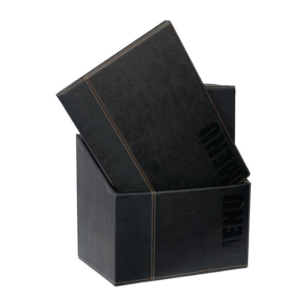 Securit Contemporary Menühüllen und Aufbewahrungsbox, A4, Schwarz, 20 Stück