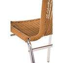 Bolero Aluminium and Natural Wicker Chair (Pack of 4)