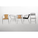 Bolero Aluminium and Natural Wicker Chair (Pack of 4)